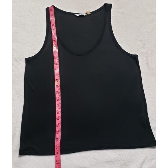 Theory 38 Lightweight Tank Top Women's Large Black Scoop Neck Semi-Sheer Rayon - Picture 10 of 10